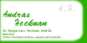 andras heckman business card